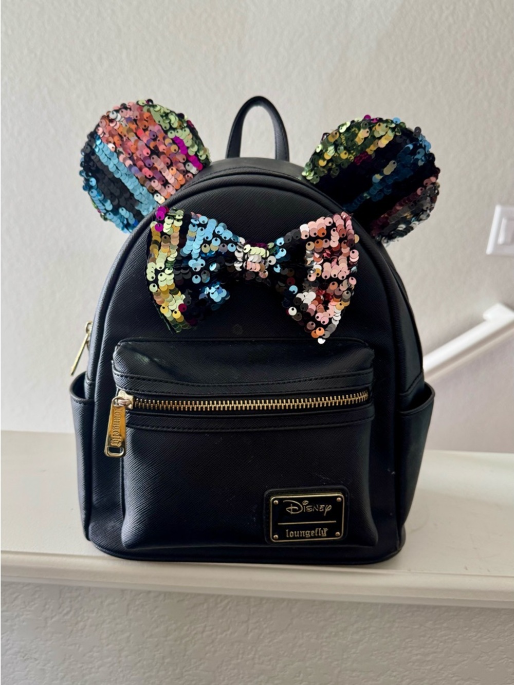 Loungefly Disney Minnie Mouse Rainbow Sequin Mini Backpack